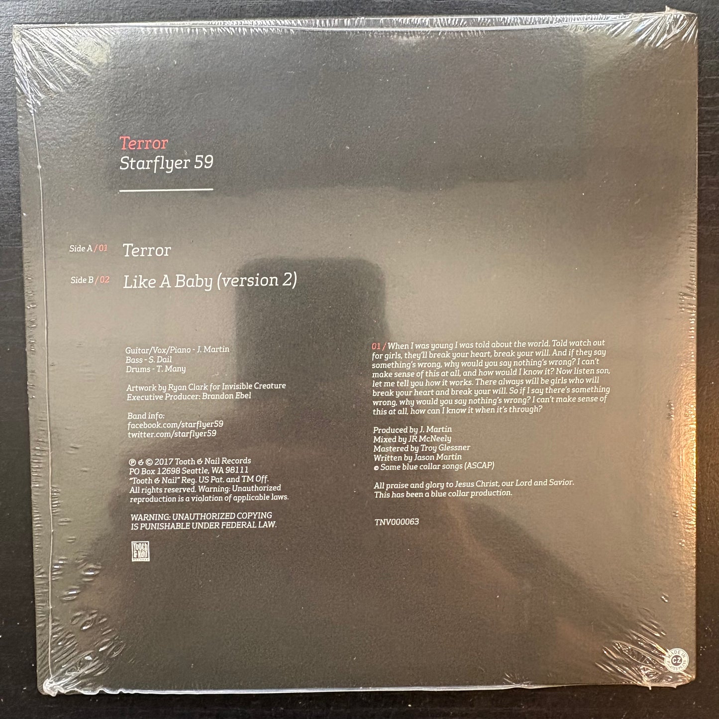 Starflyer 59, "Terror" (7") (Sealed)