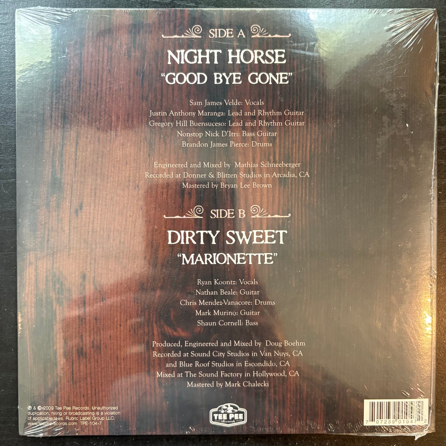 Night Horse / Dirty Sweet, "Split" (7") (White Vinyl) (Sealed)
