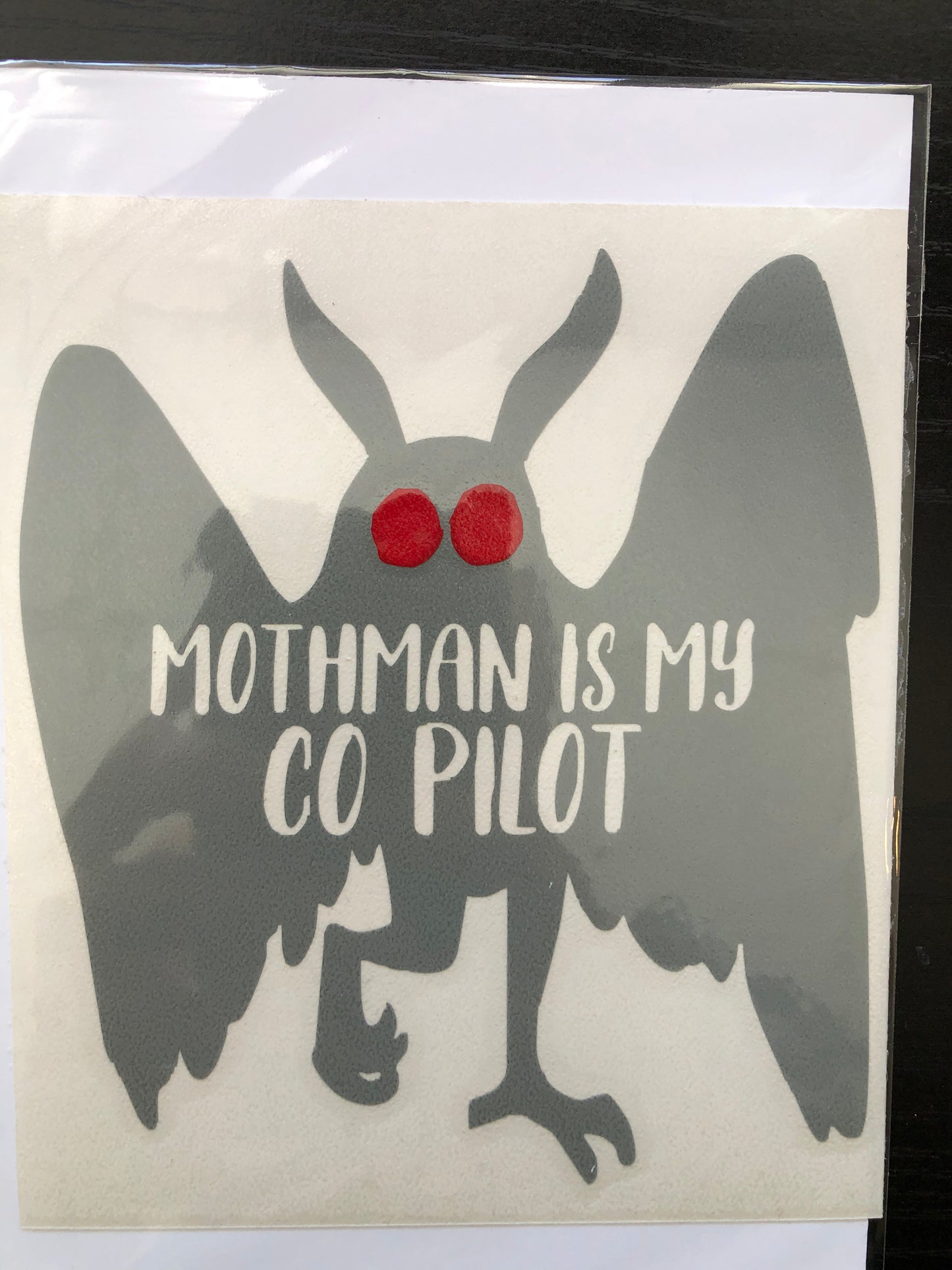 Mothman Is My Co Pilot Sticker