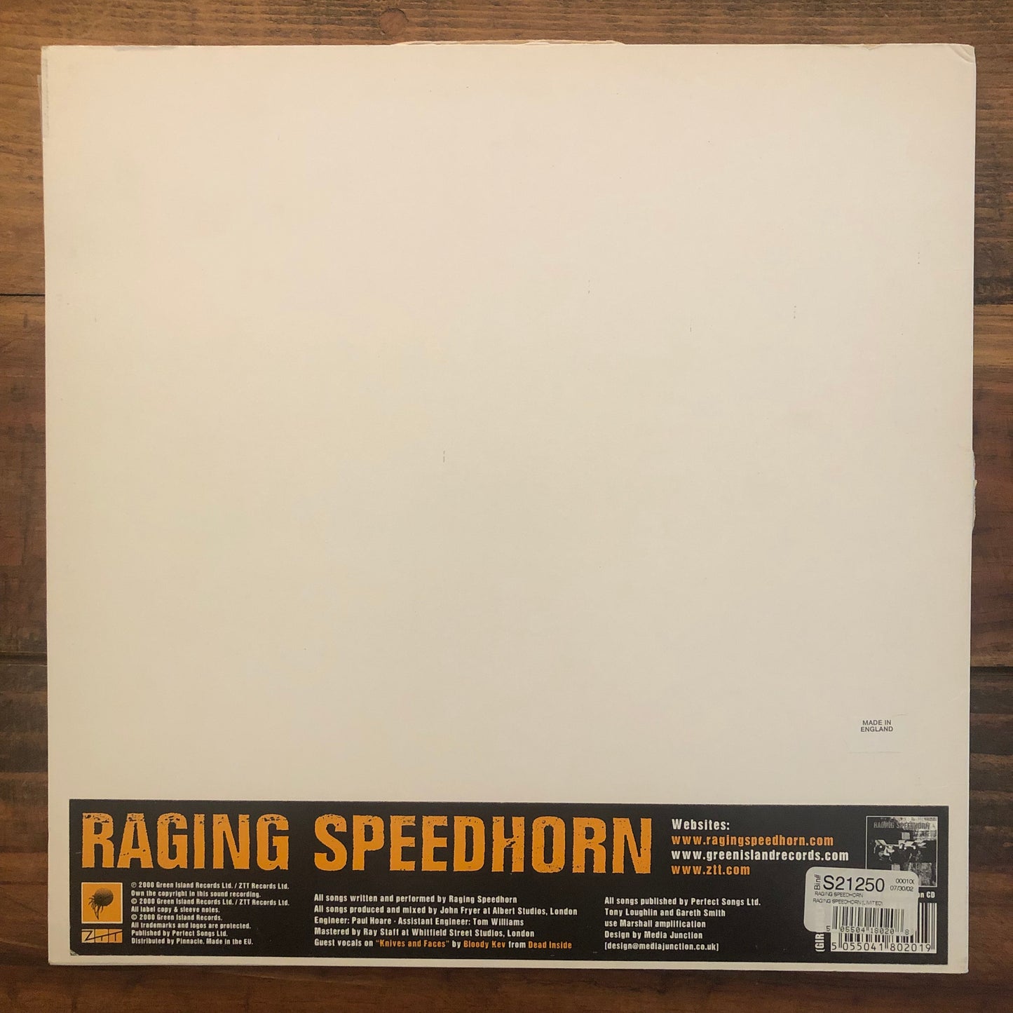 Raging Speedhorn, "Raging Speedhorn" (Orange + SIgned) [Used]