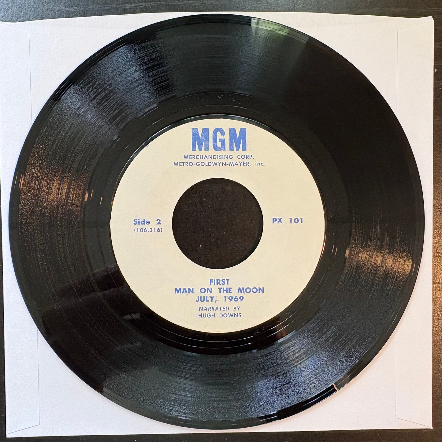 Hugh Downs, "First Man on the Moon, July 1969" (7") [VG+ Used]