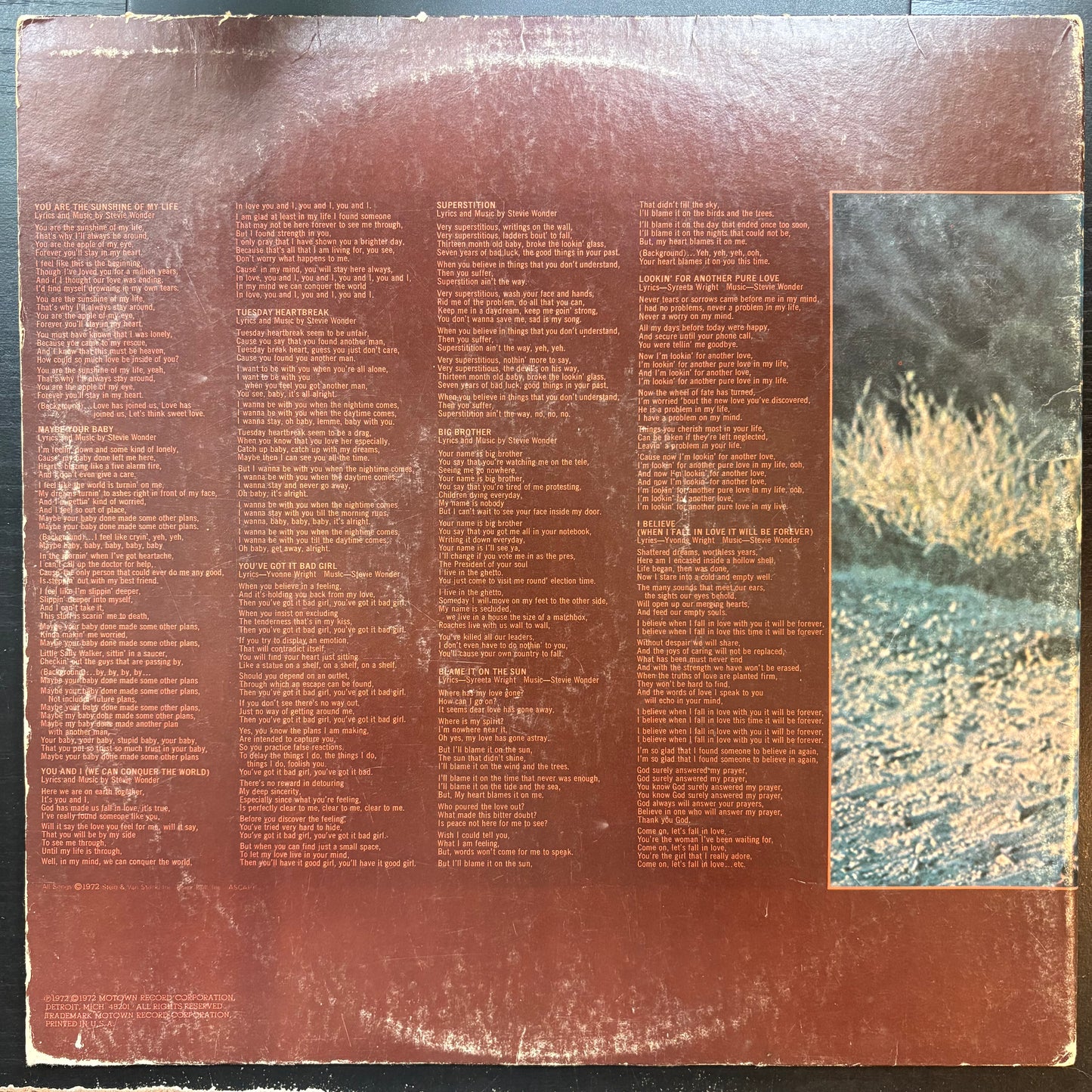 Stevie Wonder, "Talking Book" (LP) [VG- Used]