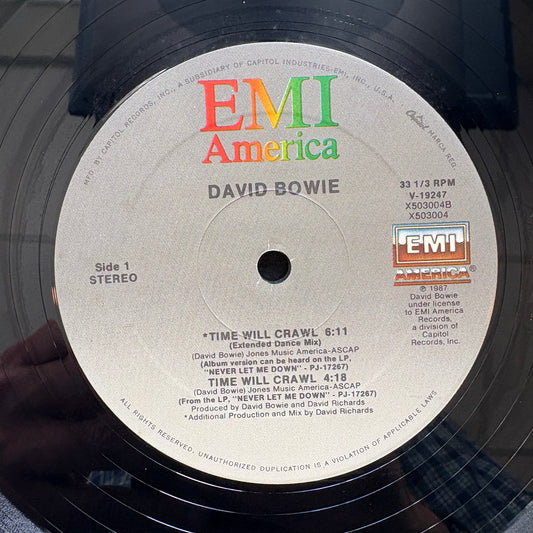 David Bowie, "Time Will Crawl (Extended Dance Mix)" (12") [VG+ Used]