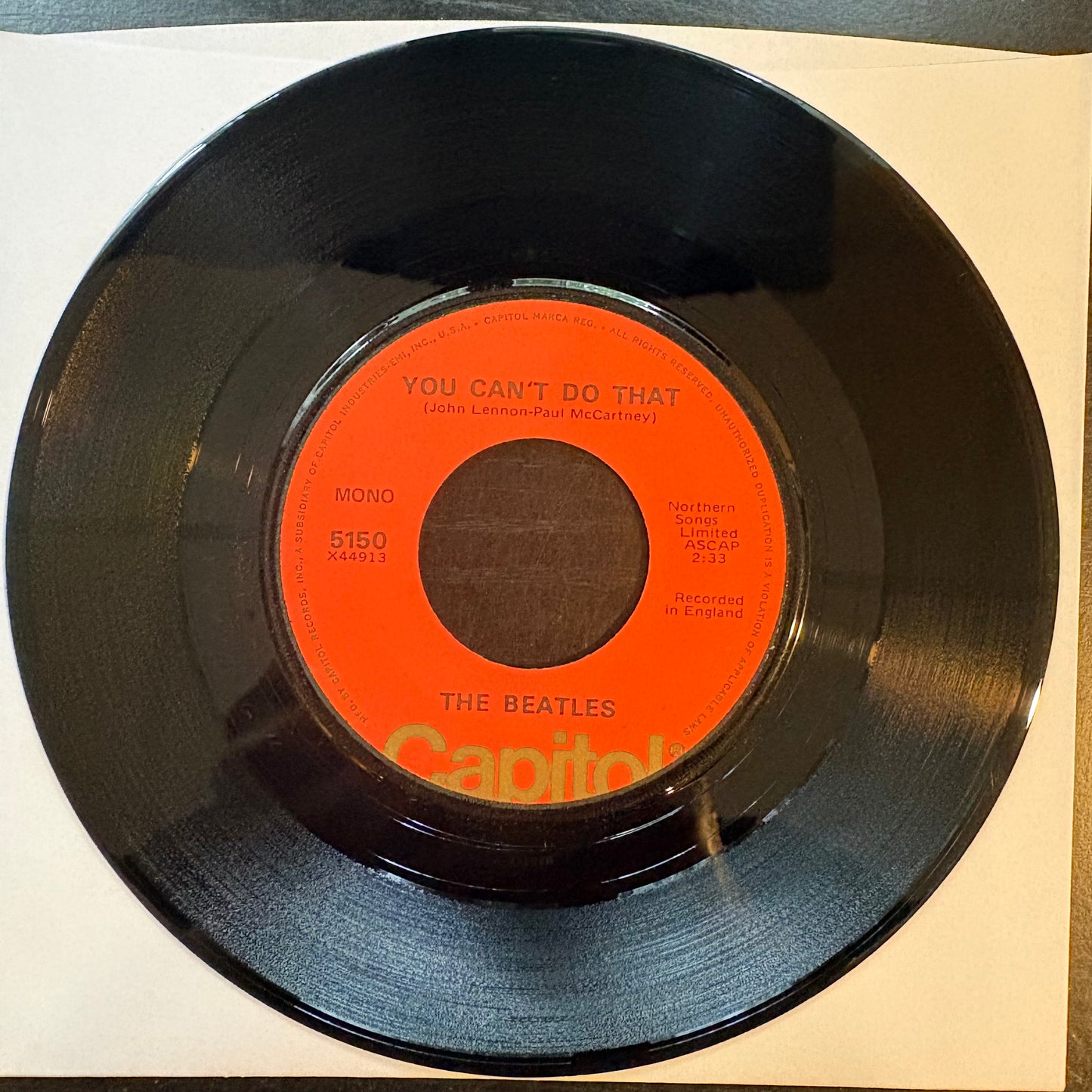 Beatles, "Can't Buy Me Love" (Mono) (7") [VG+ Used]