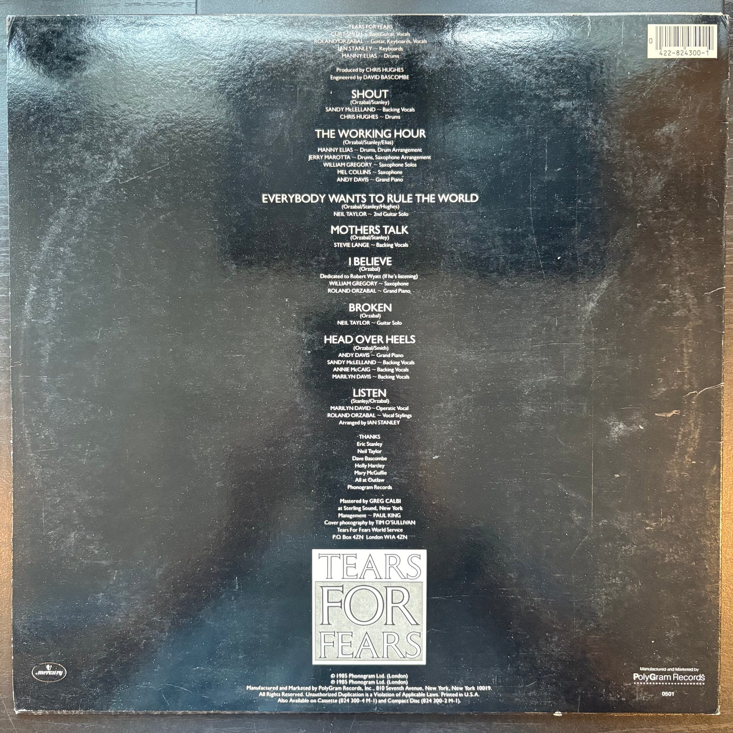 Tears for Fears, "Songs from the BIg Chair" [VG+ Used]
