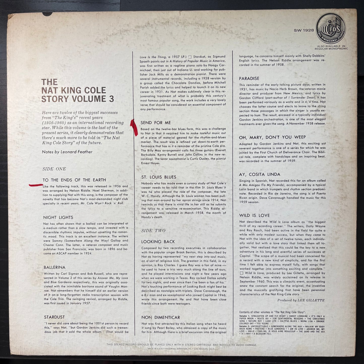 Nat King Cole, "The Nat King Cole Story, Vol. 3" [VG+ Used]