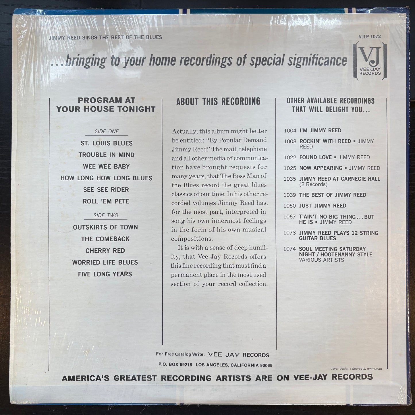 Jimmy Reed, "Sings The Best of The Blues" [VG Used]