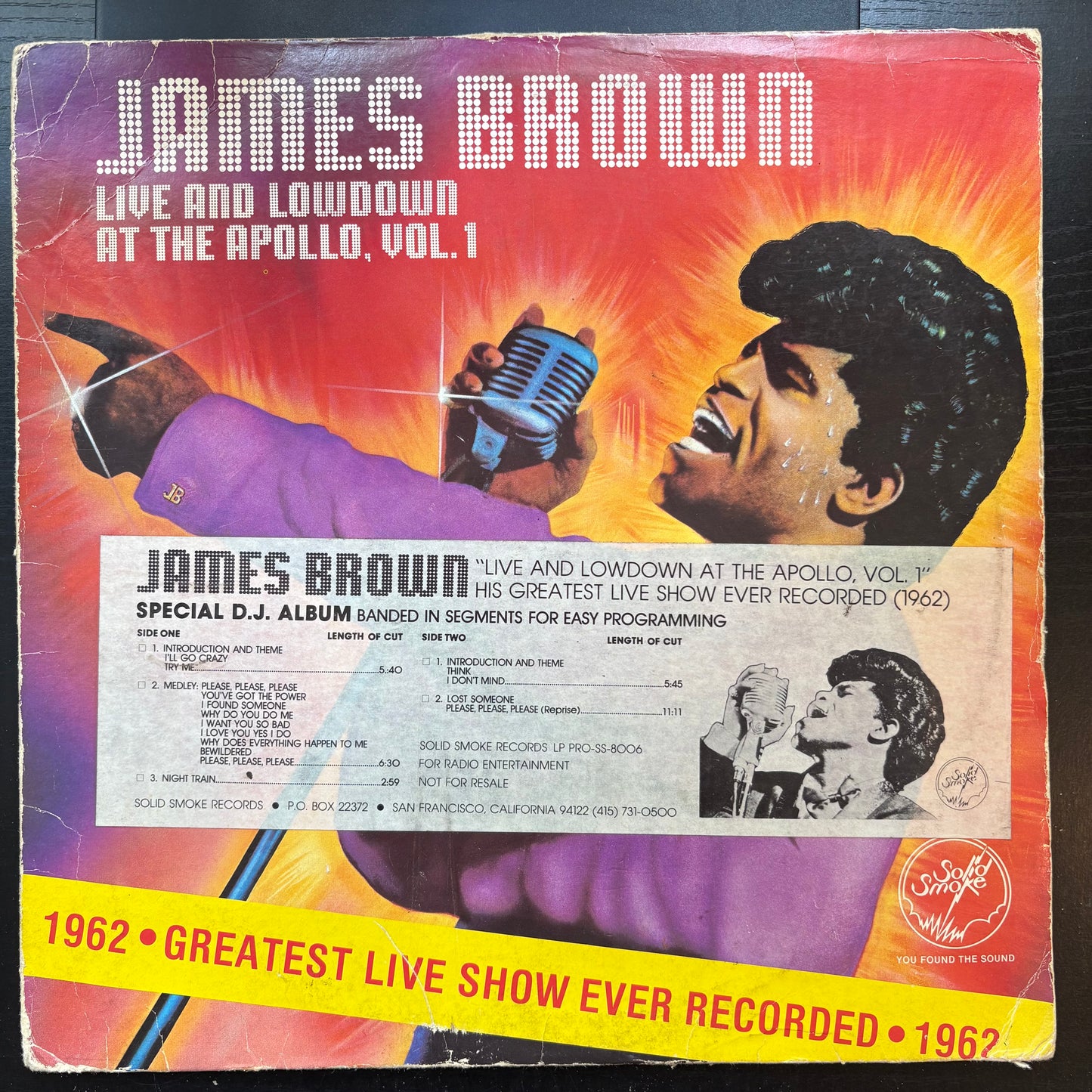 James Brown, "Live and Lowdown at The Apollo, Vol. 1" (Promo) [VG Used]