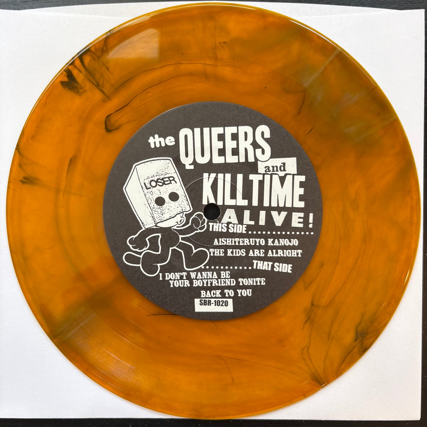 Queers / Killtime, "Split" (7") (Mustard Yellow Marbled) [VG+ Used]