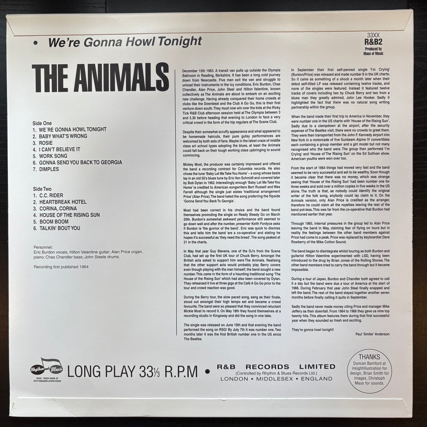 Animals, "We're Gonna Howl Tonight" [VG+ Used]