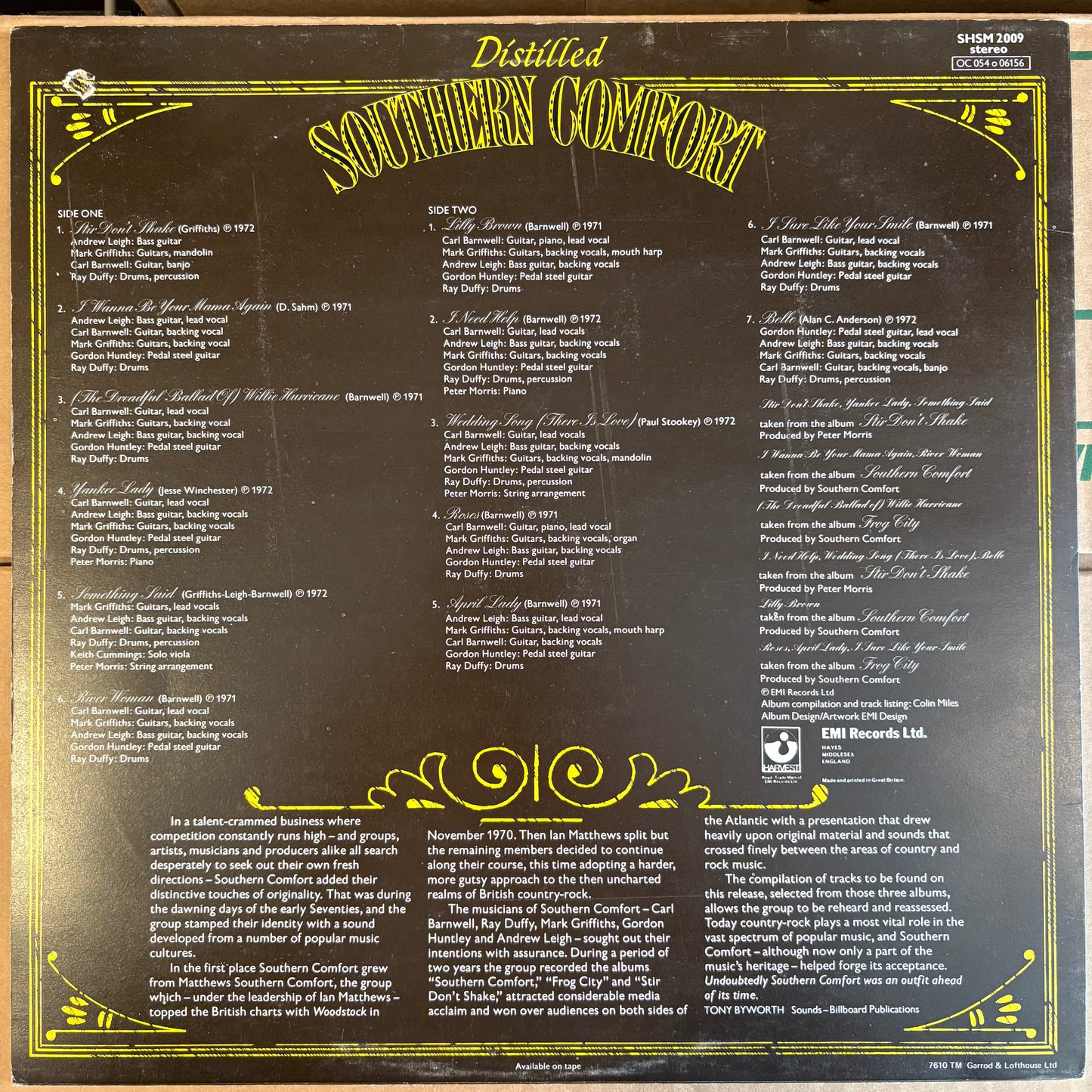 Southern Comfort, "Distilled" [VG+ Used]