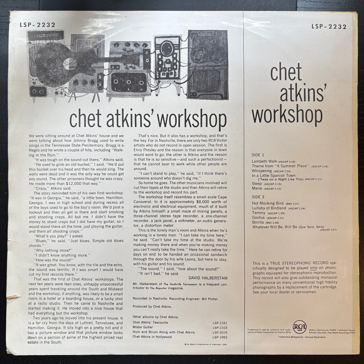 Chet Atkins, "Chet Atkins' Workshop" (German Press) [VG Used]