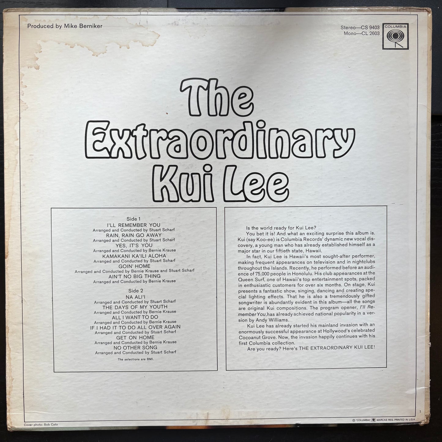Kui Lee, "The Extraordinary Kui Lee" (Mono) [VG+ Used]