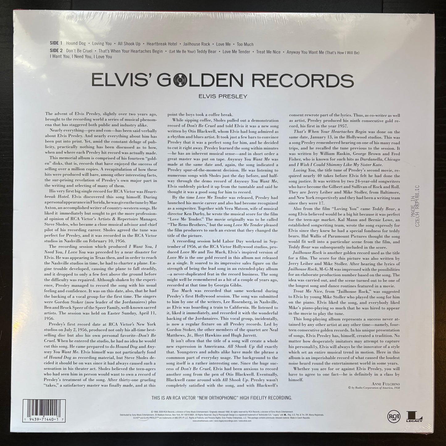 Elvis Presley, "Elvis' Golden Records" (Gold Vinyl) (Sealed) [Used]