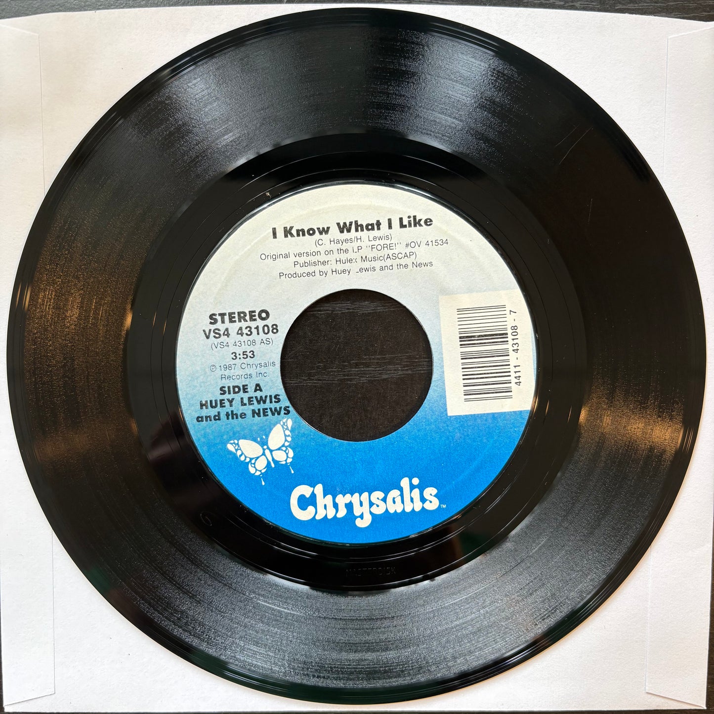 Huey Lewis & The News, "I Know What I Like" (7") [VG+ Used]