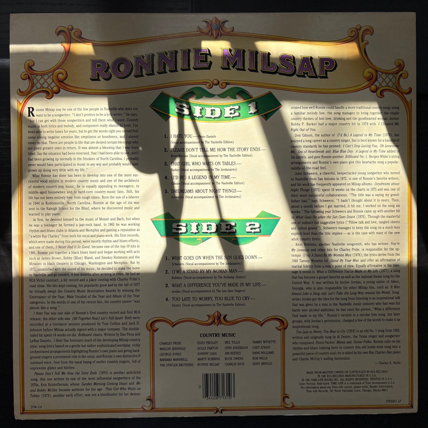 Ronnie Milsap, "Country Music" [VG+ Used]