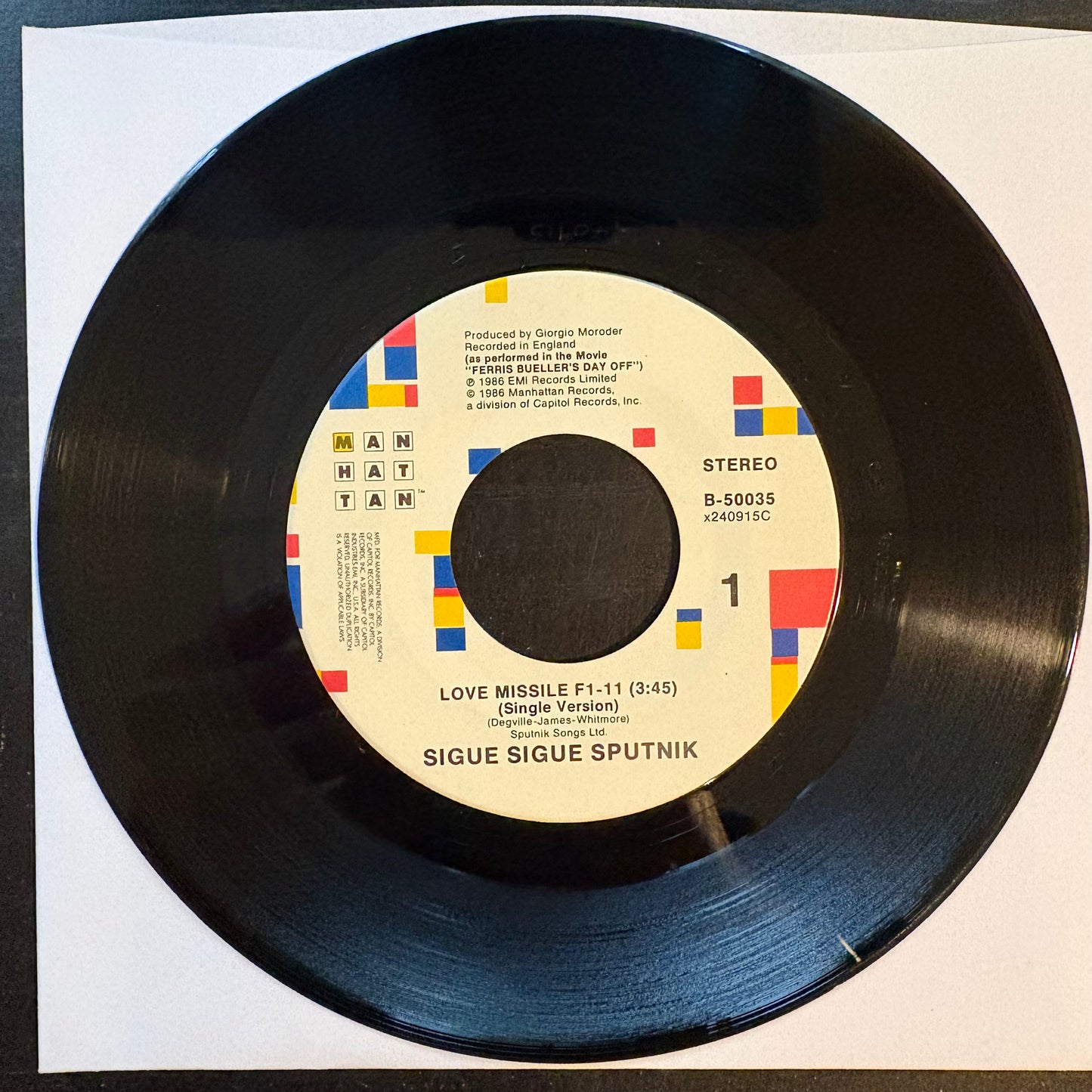 Sigue Sigue Sputnik, "Love Missle F1-11" (7") [VG+ Used]