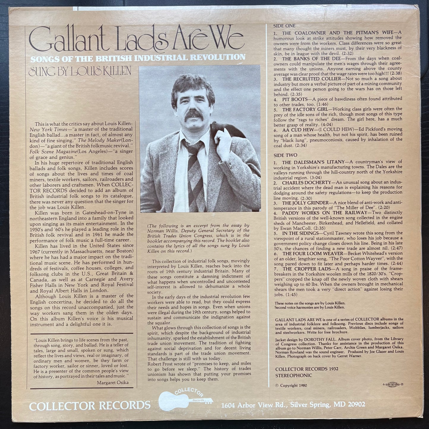 Louis Killen, "Gallant Lads Are We: Songs of the British Industrial Revolution" [VG Used]