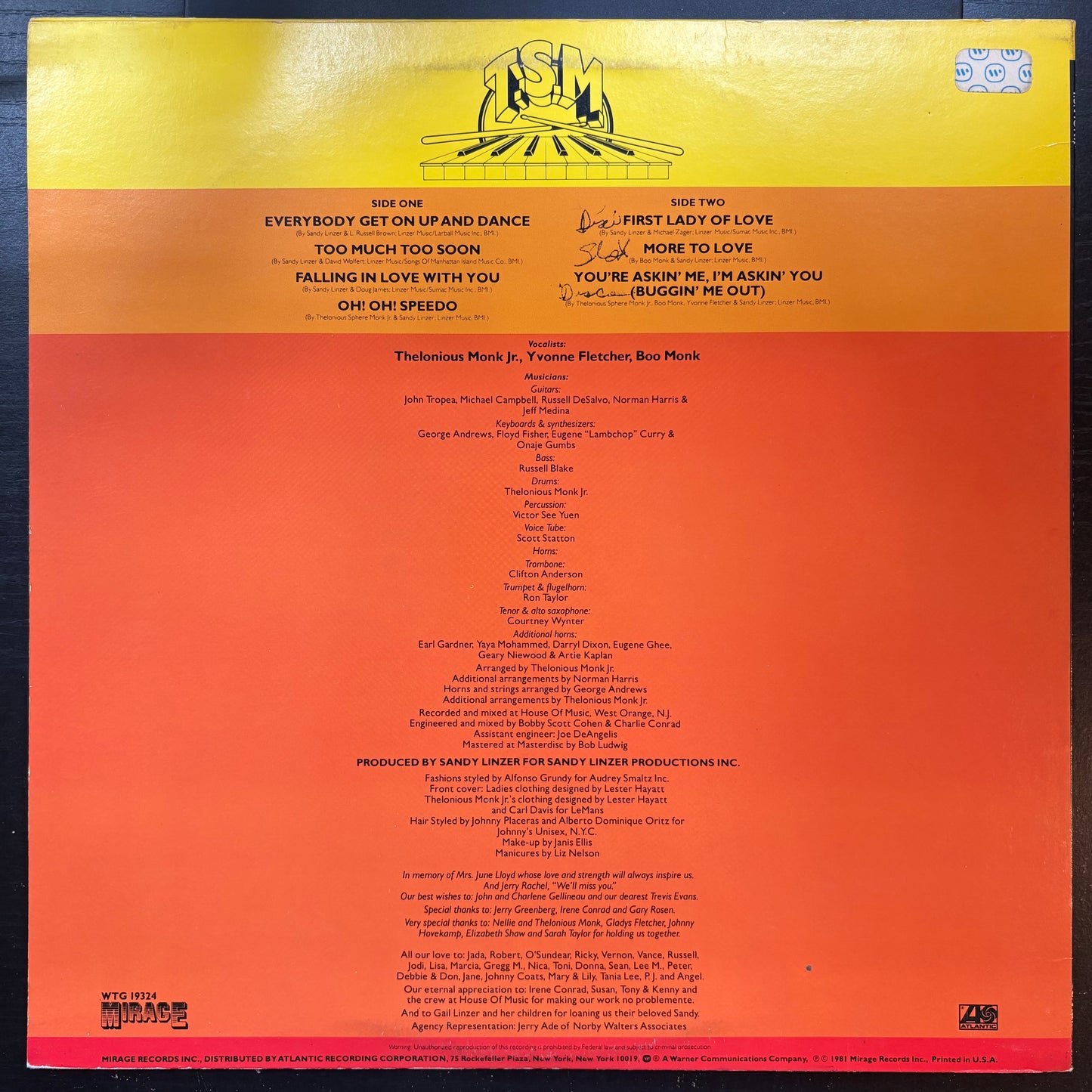 T.S. Monk, "More of the Good Life" (LP) (Promo) [VG+ Used]