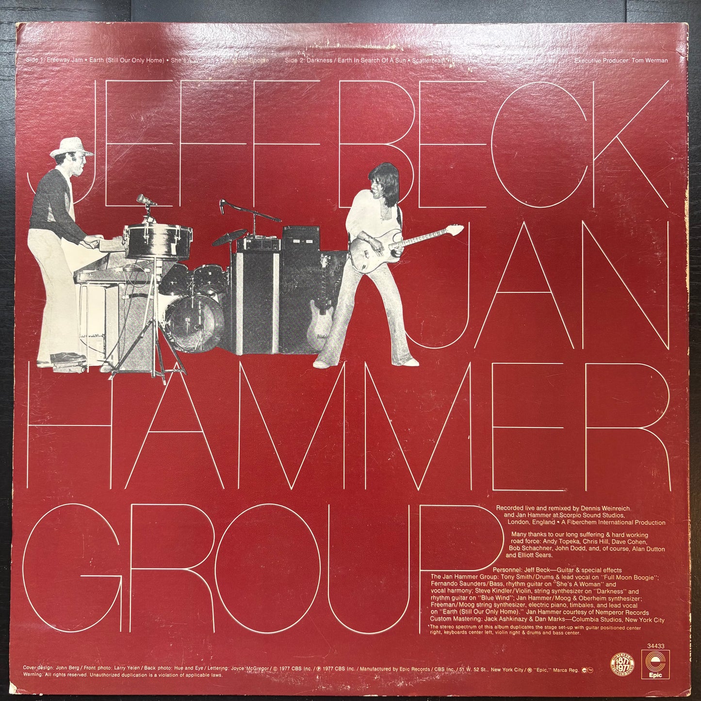 Jeff Beck WIth The Jan Hammer Group, "Live" [VG+ Used]