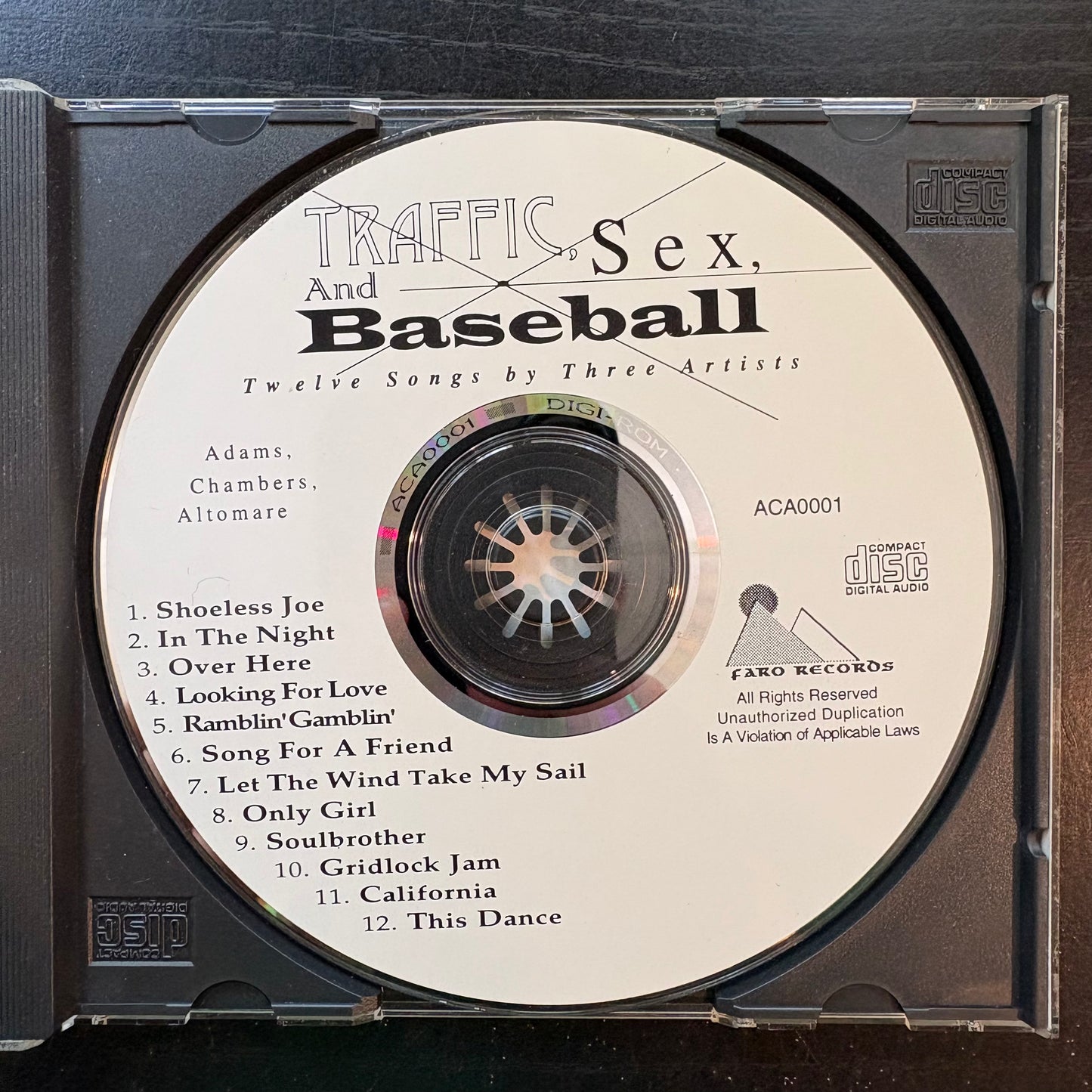 Frank Adams, Pete Chambers, Reice Altomare, "Traffic, Sex, and Baseball" [Used CD]