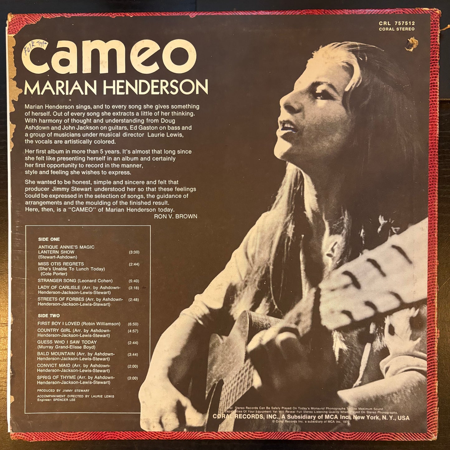 Marian Henderson, "Cameo" [VG- Used]