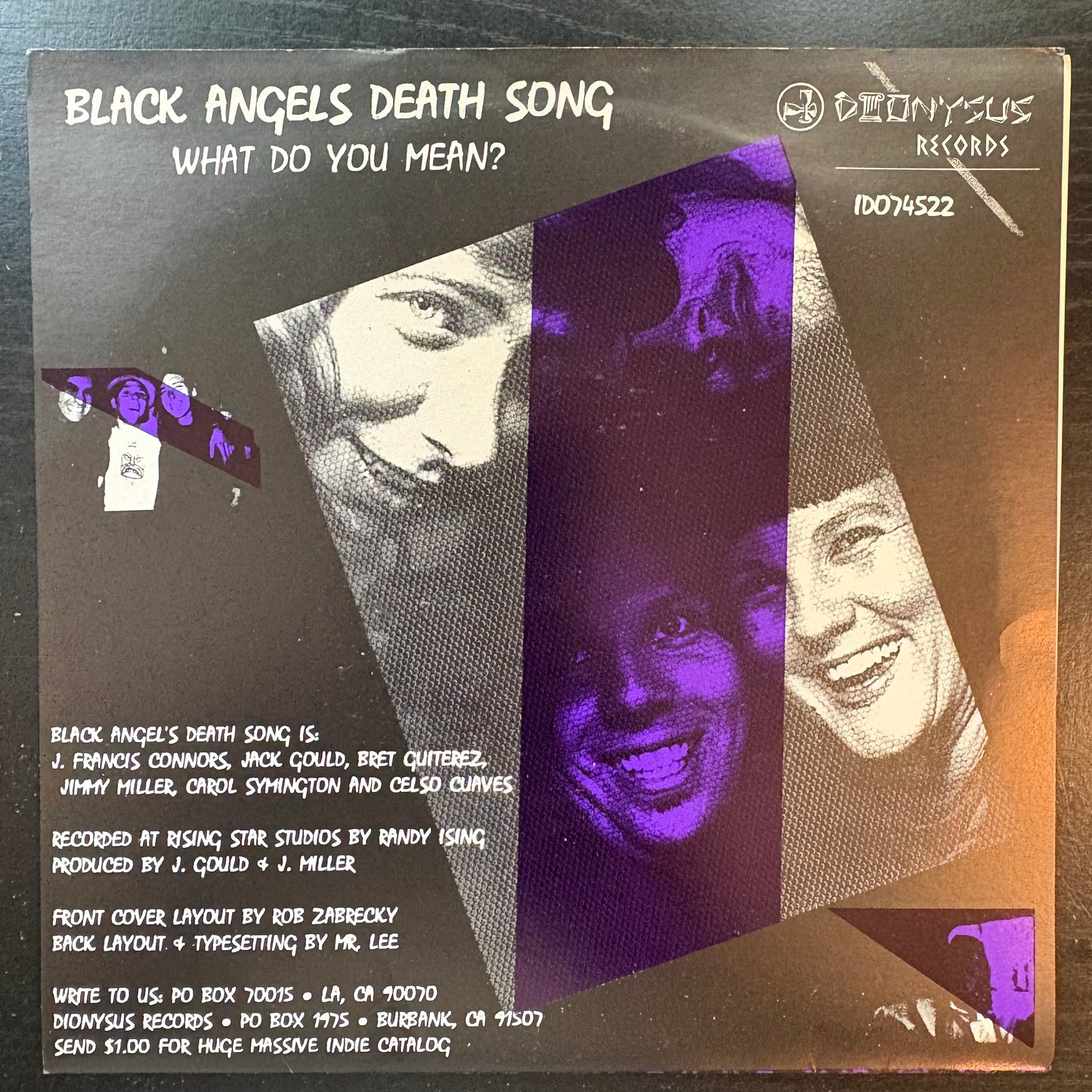Black Angel's Death Song, "Nothing Equals Nothing" (7") (Clear Vinyl) [NM Used]