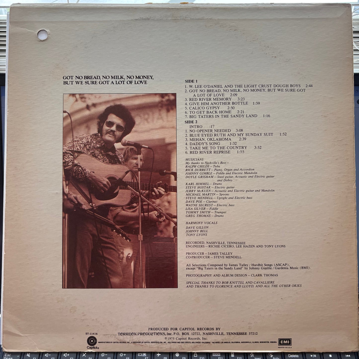 James Talley, "Got No Bread, No Milk, No Money, But We Sure Got a Lot of Love" [VG- Used]