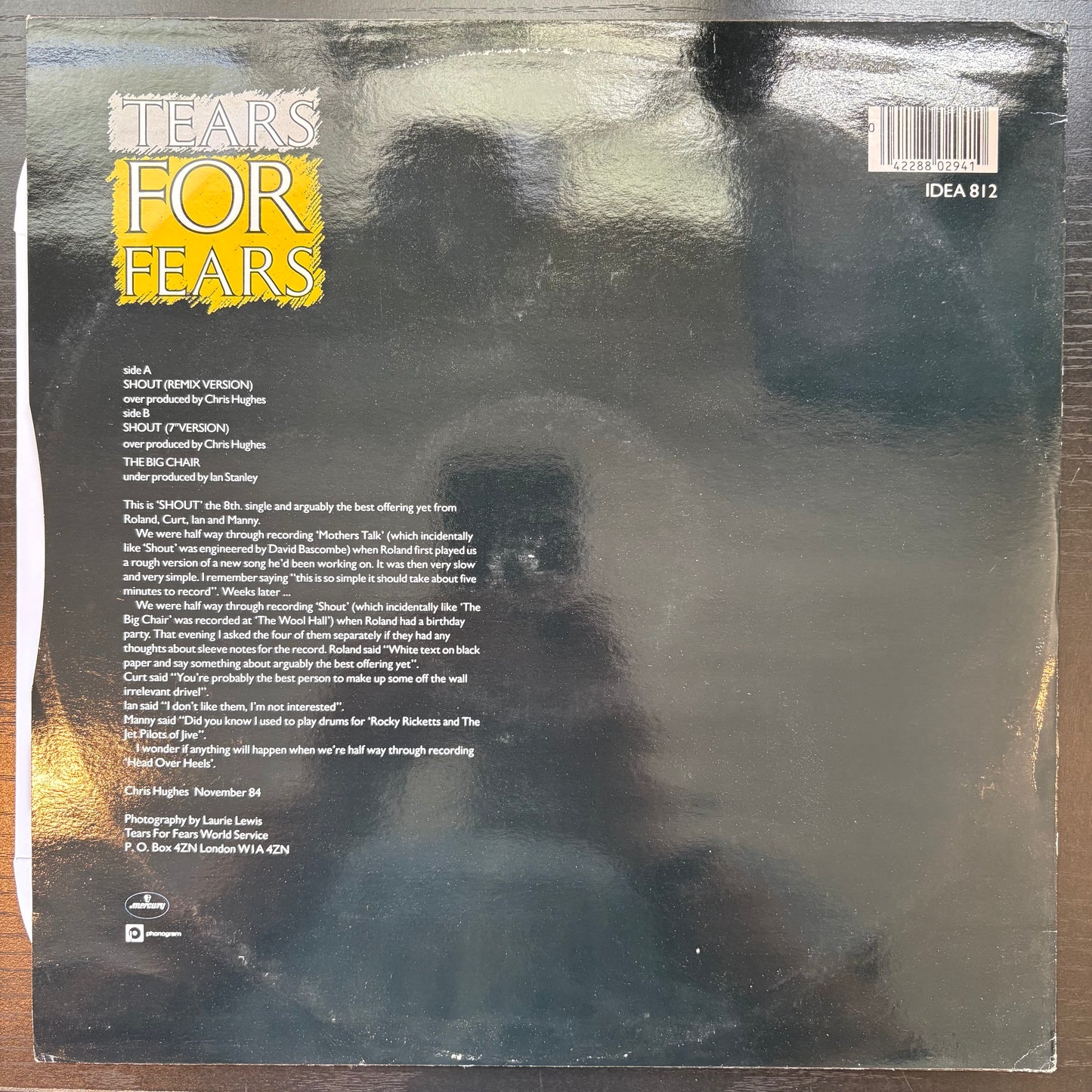 Tears for Fears, "Shout (Remix Version)" (12") [VG Used]