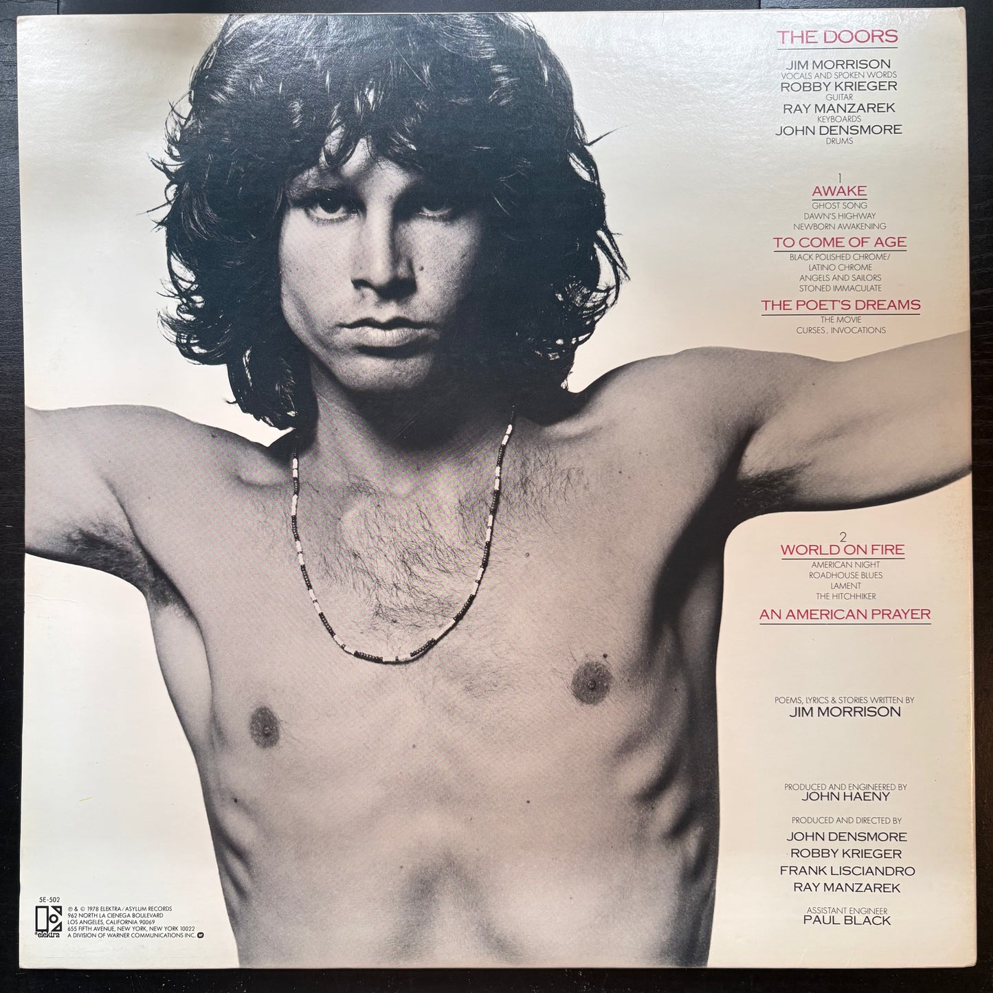 Jim Morrison & The Doors, "An American Prayer" (LP) [VG Used]
