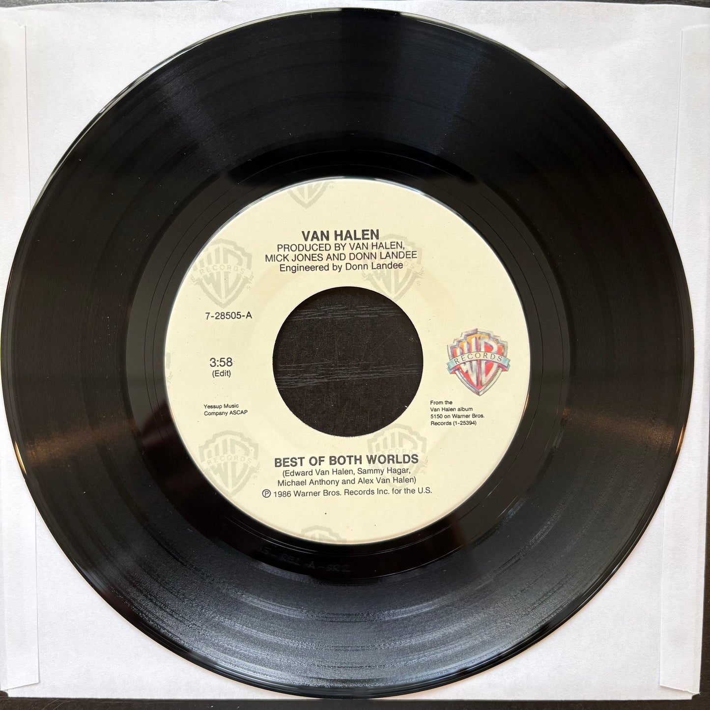 Van Halen, "Best of Both Worlds" (7") [VG+ Used]