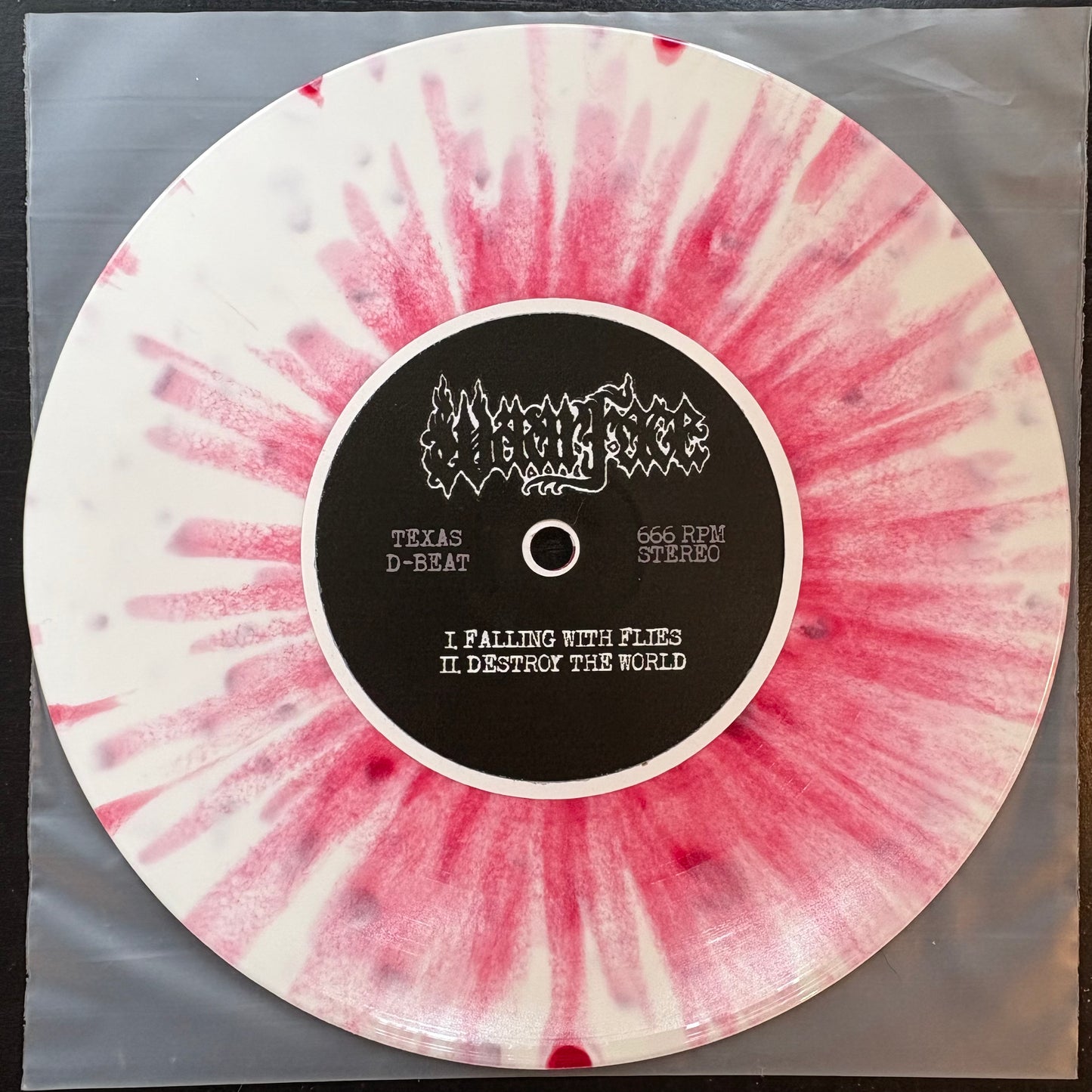Kronisk Misantropi / Waarface, "Split" (7") (White With Red Splatter Vinyl) [VG Used]