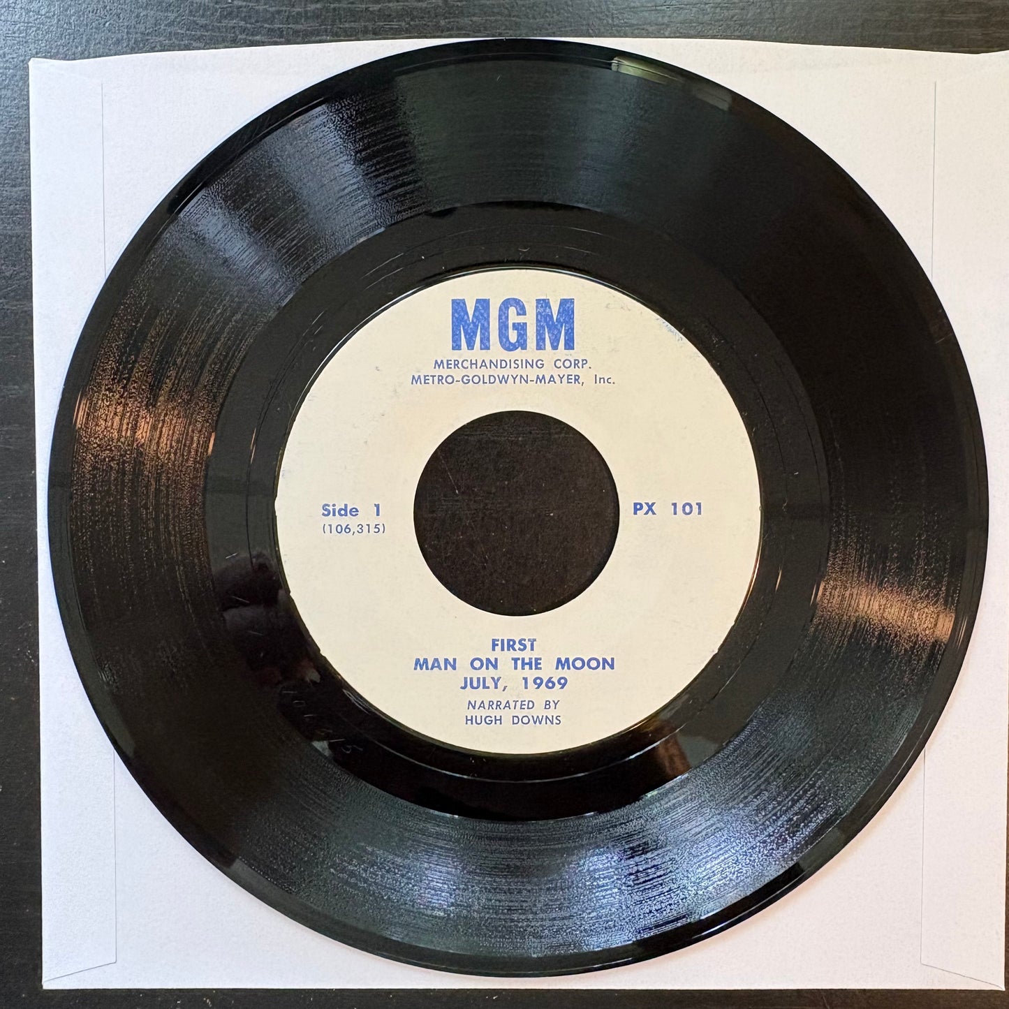 Hugh Downs, "First Man on the Moon, July 1969" (7") [VG+ Used]
