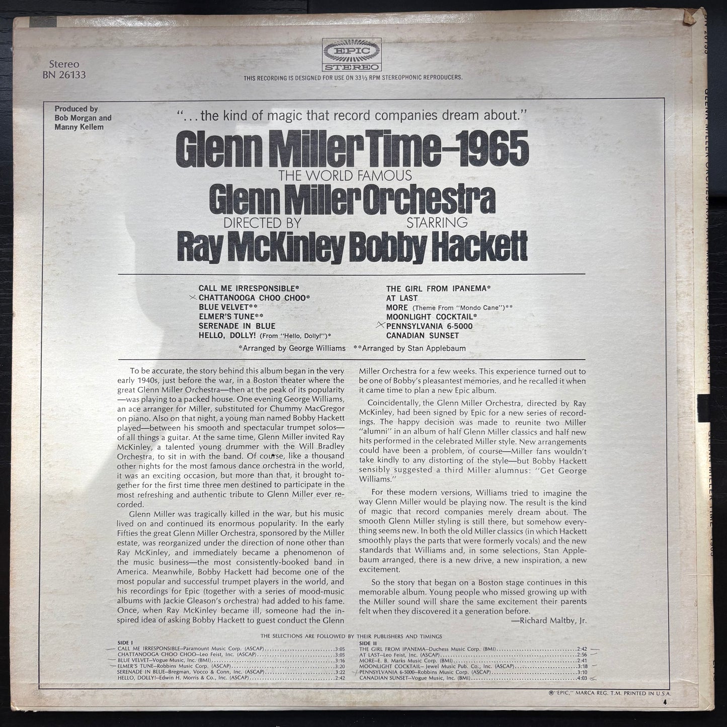 Glenn Miller Orchestra, "Glenn Miller Time - 1965" [VG+ Used]