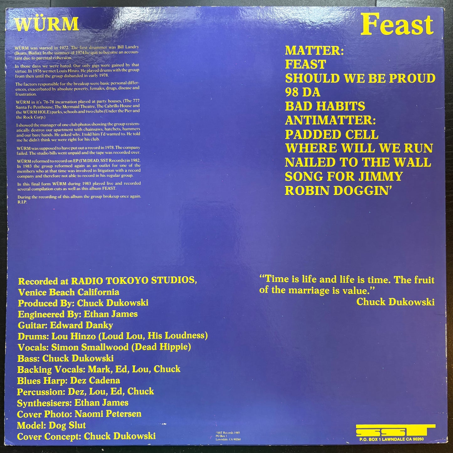 Wurm, "Feast" [VG Used]