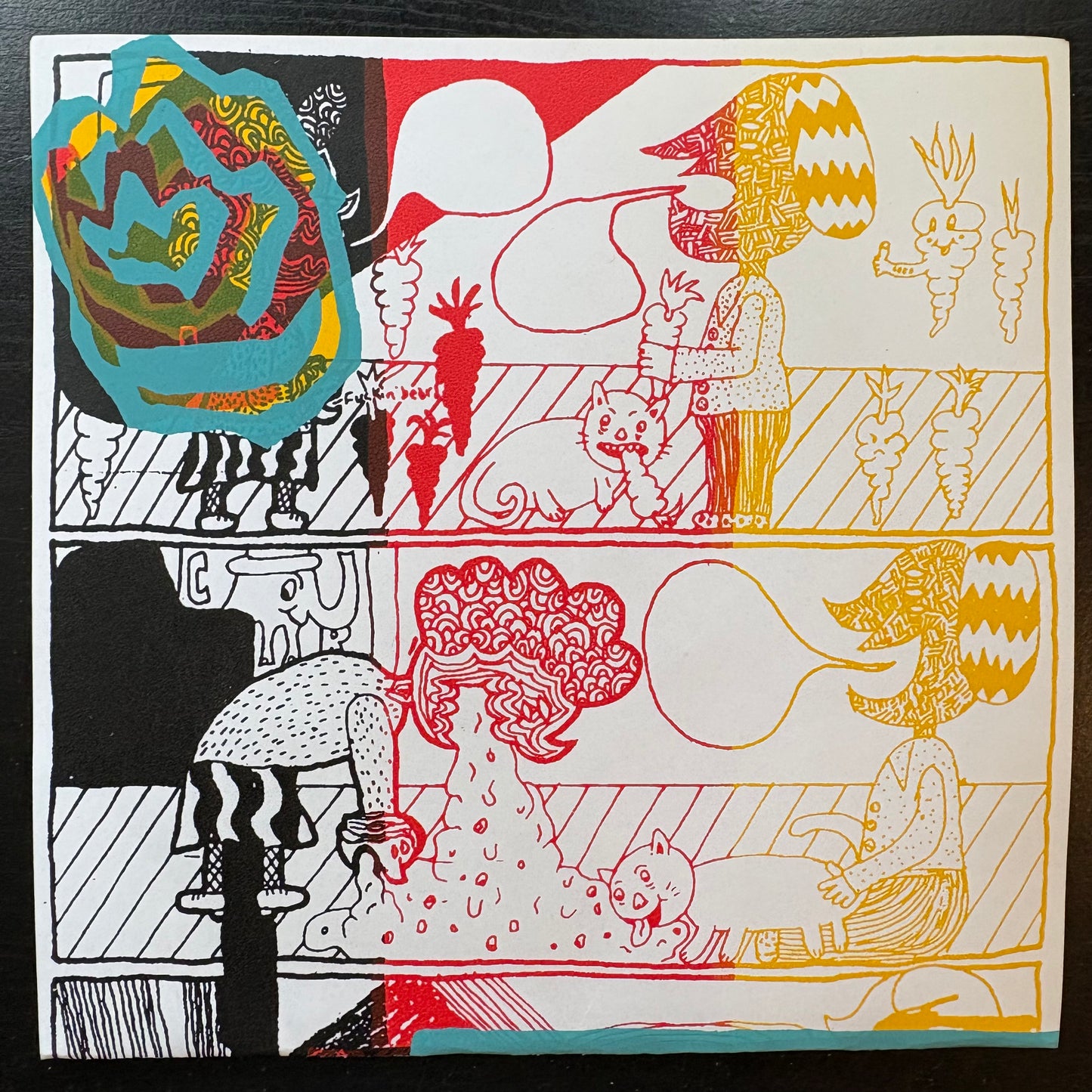 AIDS Wolf / Satanized, "Split" (7") (Pink Vinyl) [EX Used]
