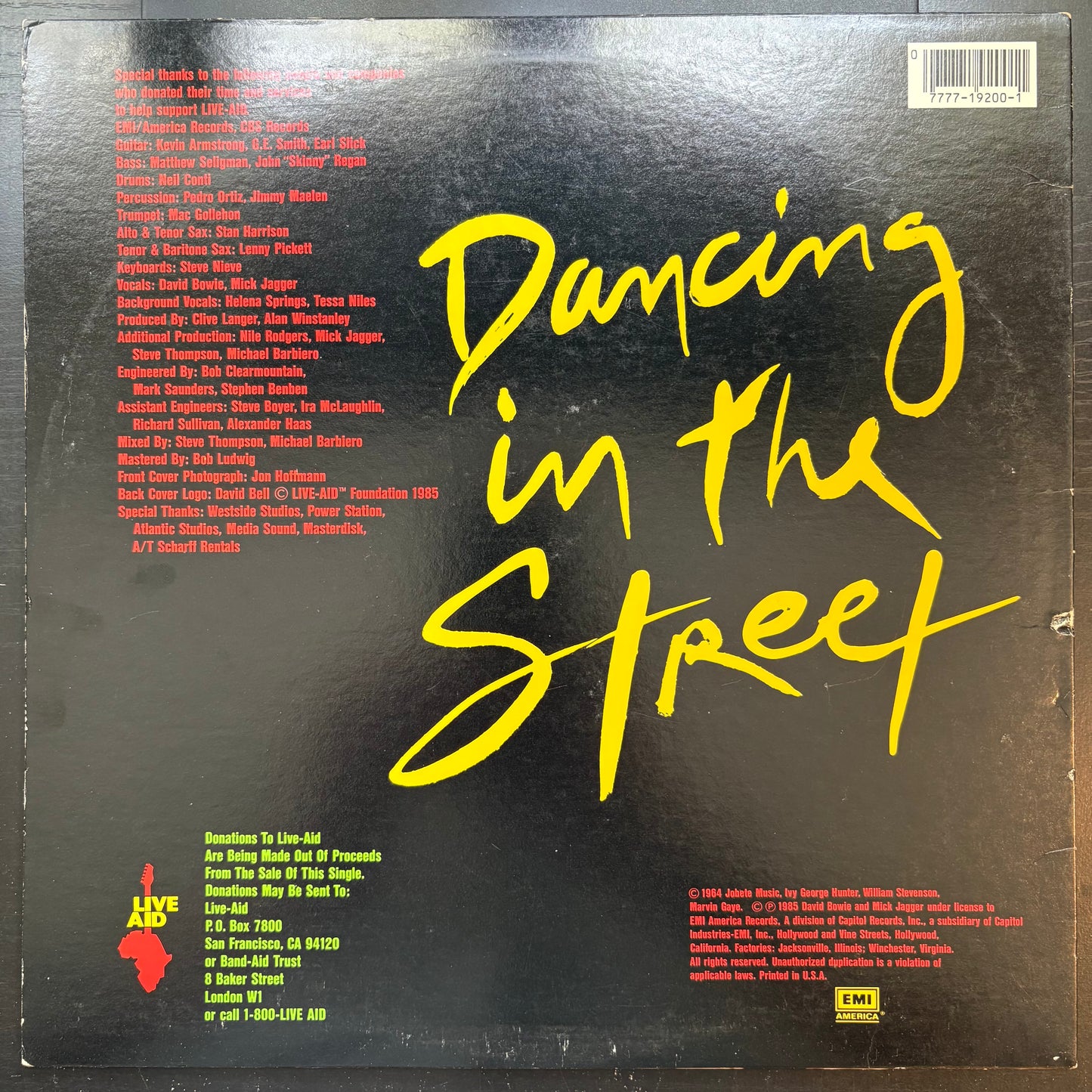 David Bowie & Mick Jagger, "Dancing in the Street" (12") [EX Used]