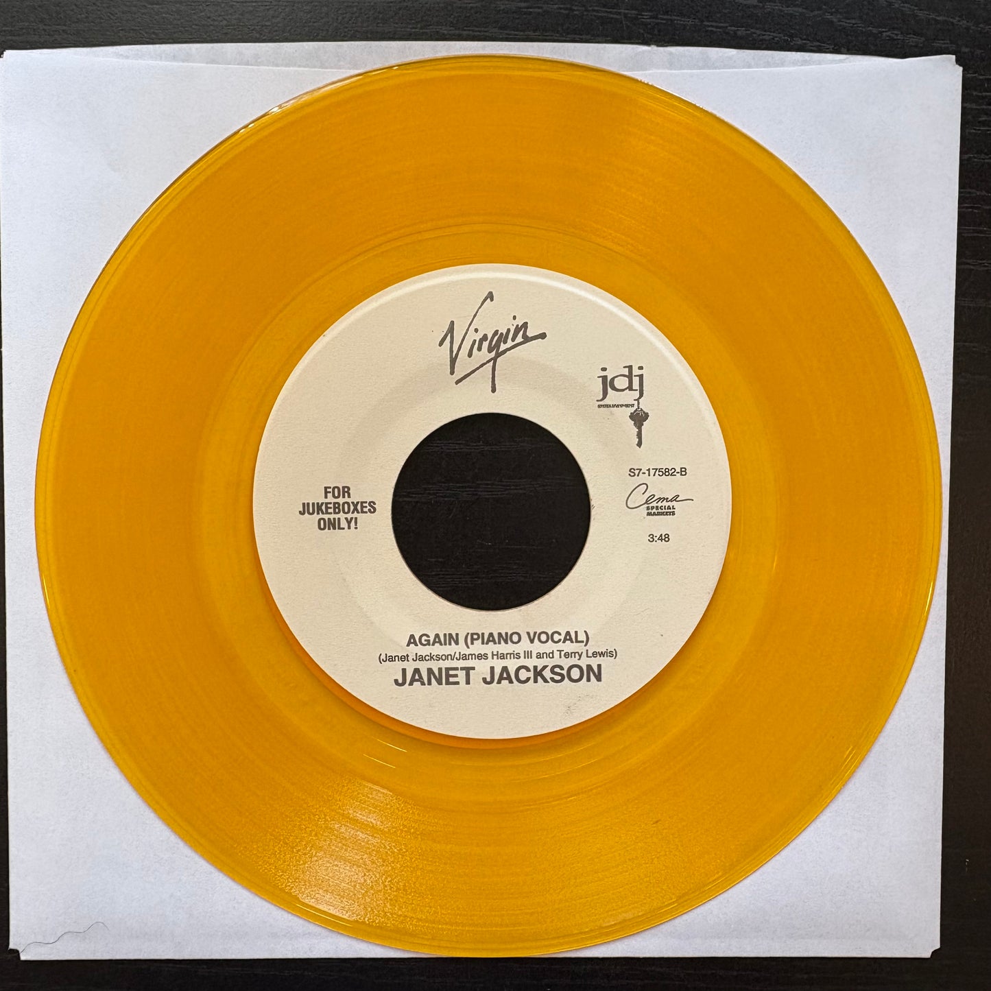Janet Jackson, "Again" (Yellow 7") [VG+ Used]