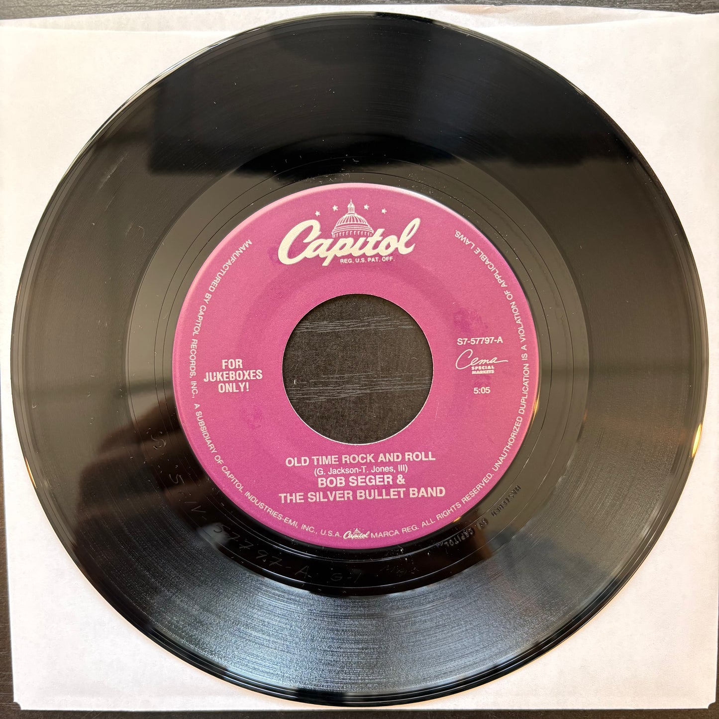 Bob Seger & The Silver Bullet Band, "Old Time Rock & Roll" (7") [vG+ Used]