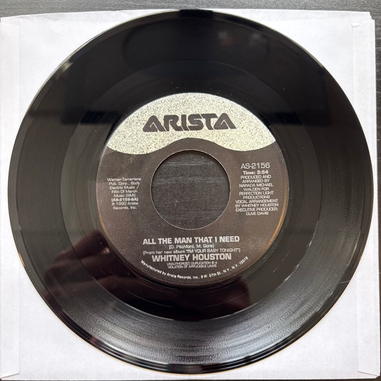 Whitney Houston, "All the Man That I Need" (7") [VG+ Used]