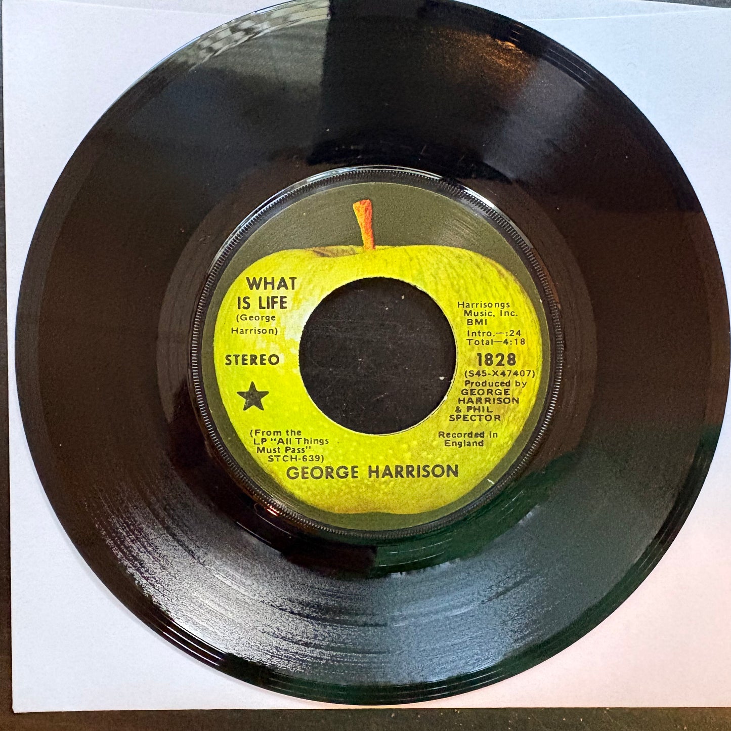 George Harrison, "What Is Life" (7") [VG Used]