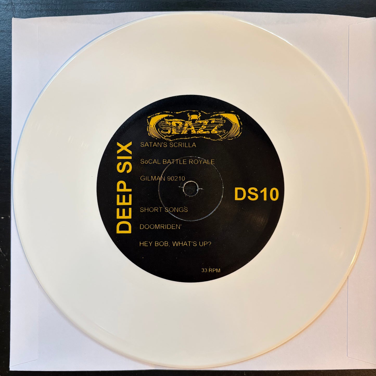 Spazz / Lack of Interest, "Double Whammy Split EP" (7") (White Vinyl) [VG Used]