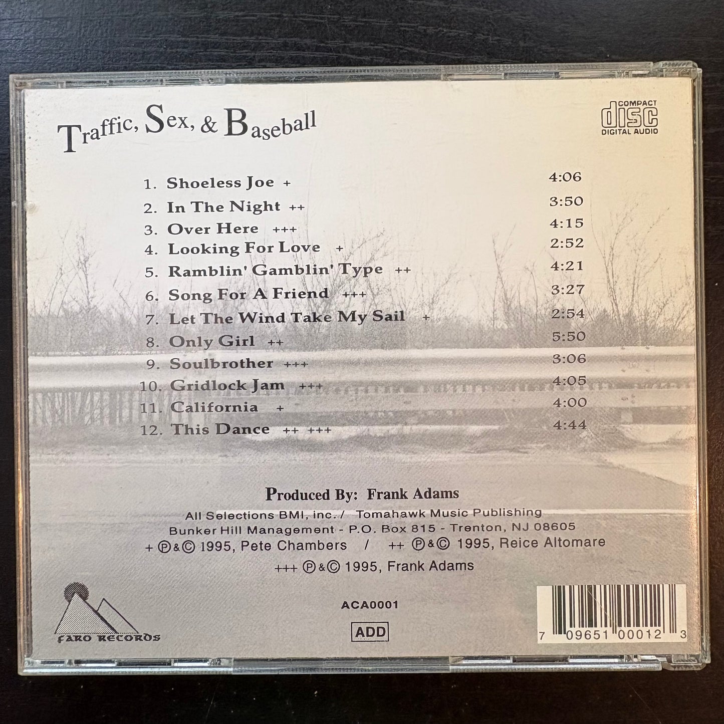 Frank Adams, Pete Chambers, Reice Altomare, "Traffic, Sex, and Baseball" [Used CD]