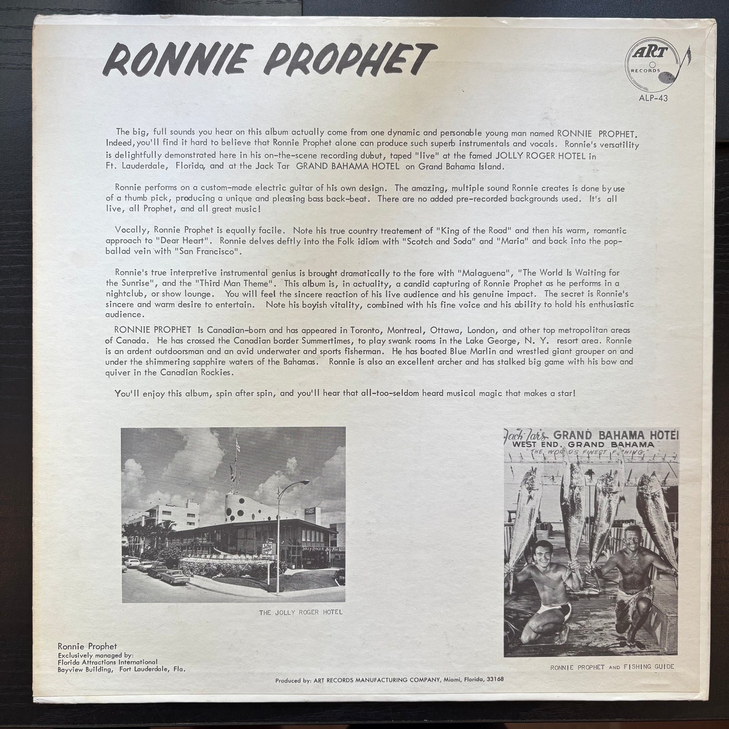 Ronnie Prophet, "Ronnie Prophet" (Signed) [VG Used]