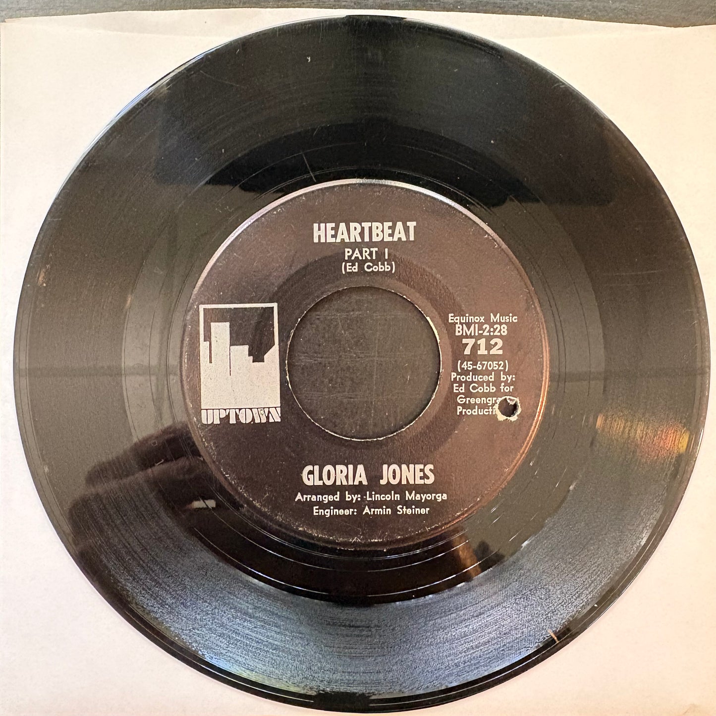 Gloria Jones, "Heartbeat" (7") [VG- Used]