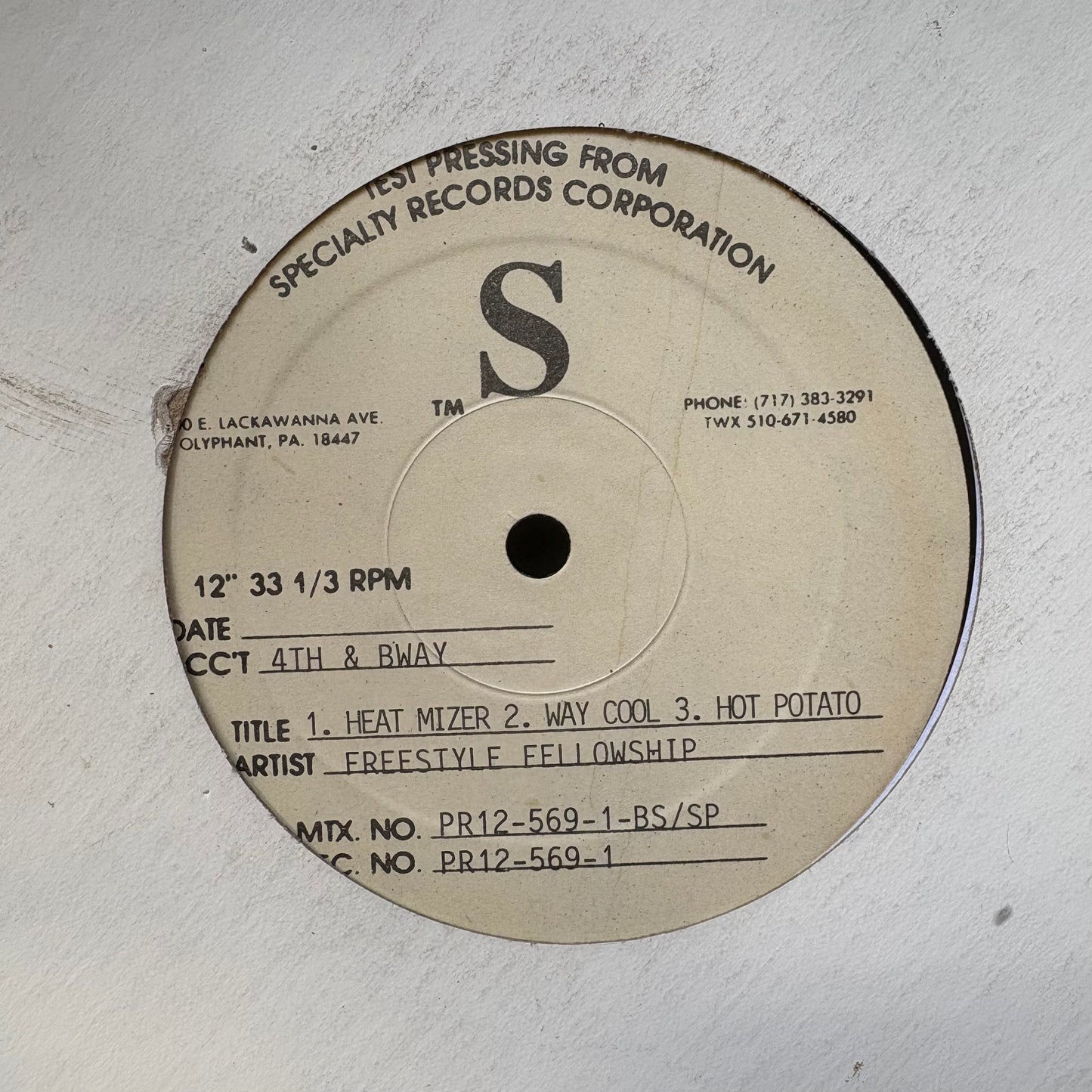 Freestyle Fellowship, "Hot Potato" (12") (Test Pressing) [VG- Used]