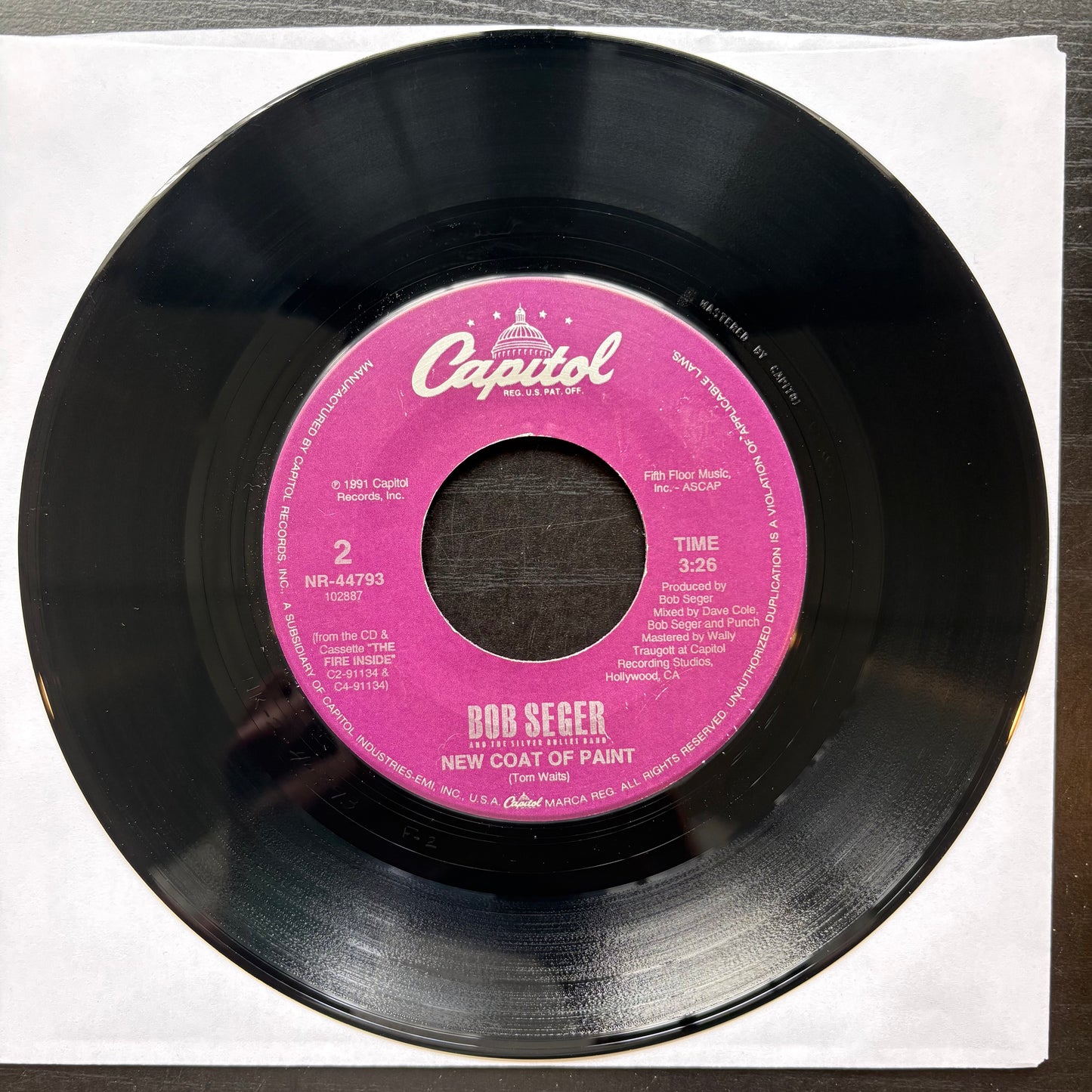 Bob Seger & The Silver Bullet Band, "The Fire Inside" (7") [VG+ Used]