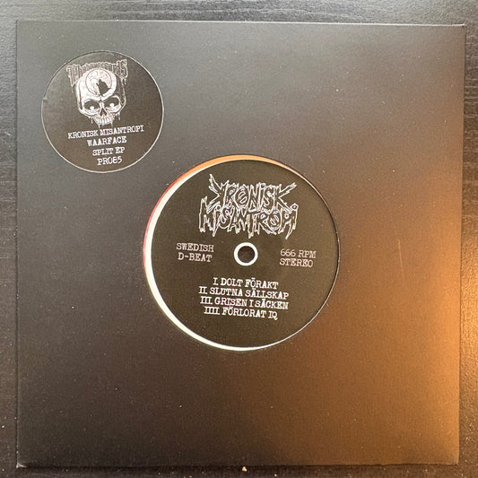 Kronisk Misantropi / Waarface, "Split" (7") (White With Red Splatter Vinyl) [VG Used]