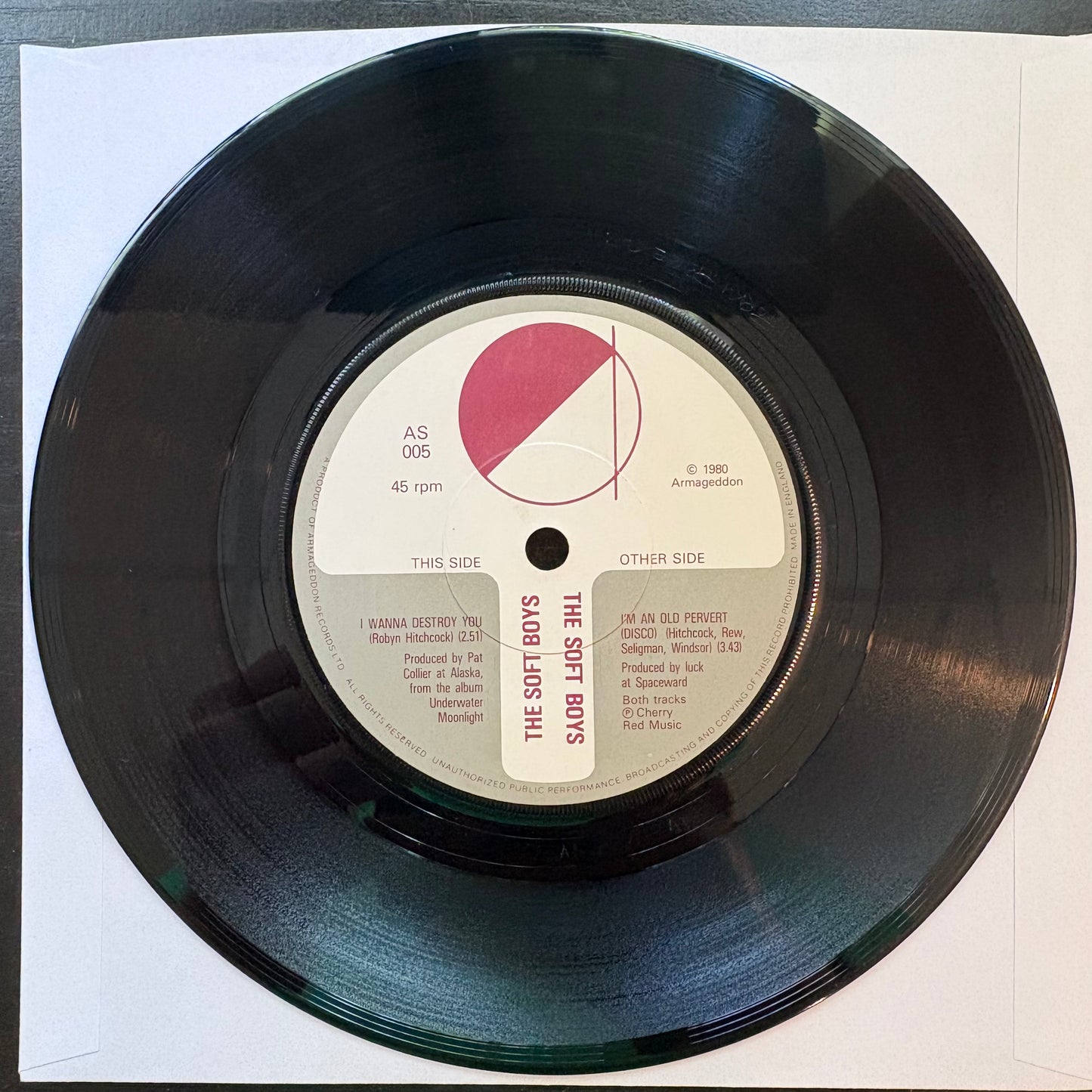Soft Boys, "I Wanna Destroy You" (7") [VG Used]