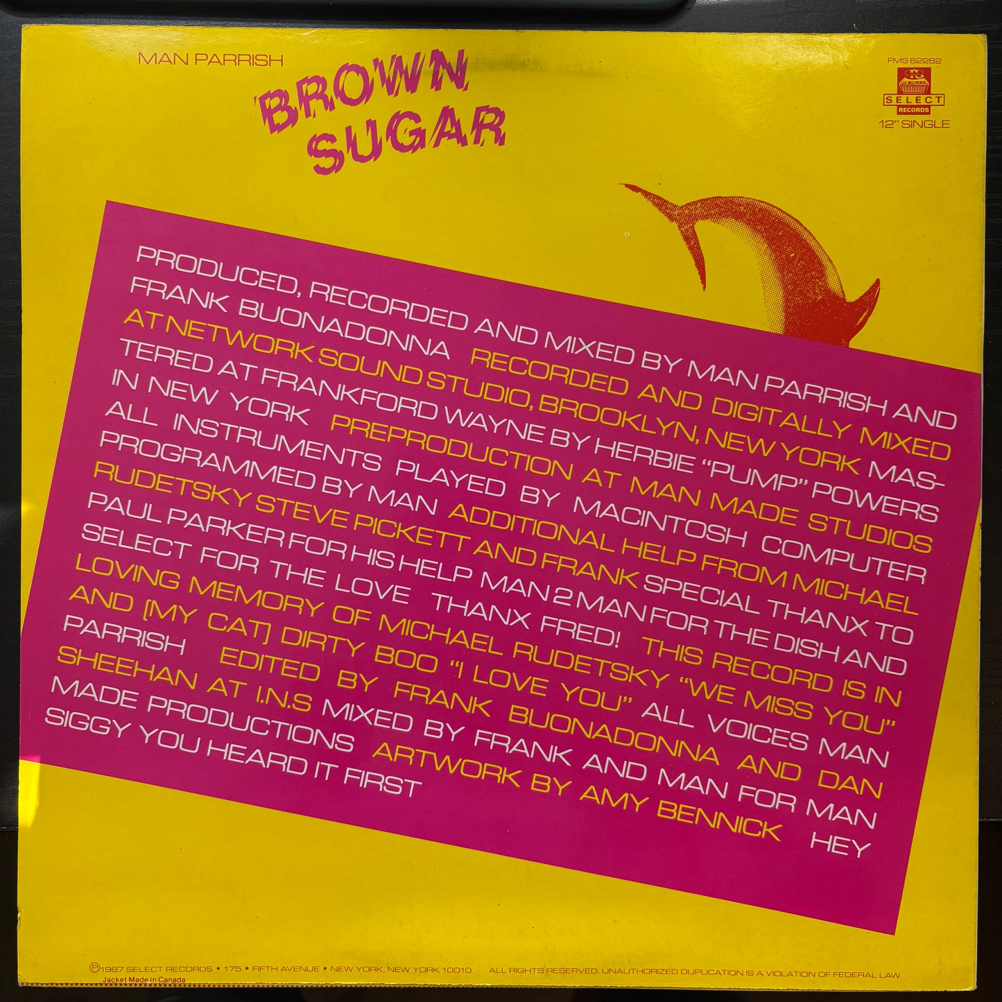 Man Parrish, "Brown Sugar" (Promo 12") [VG+ Used]